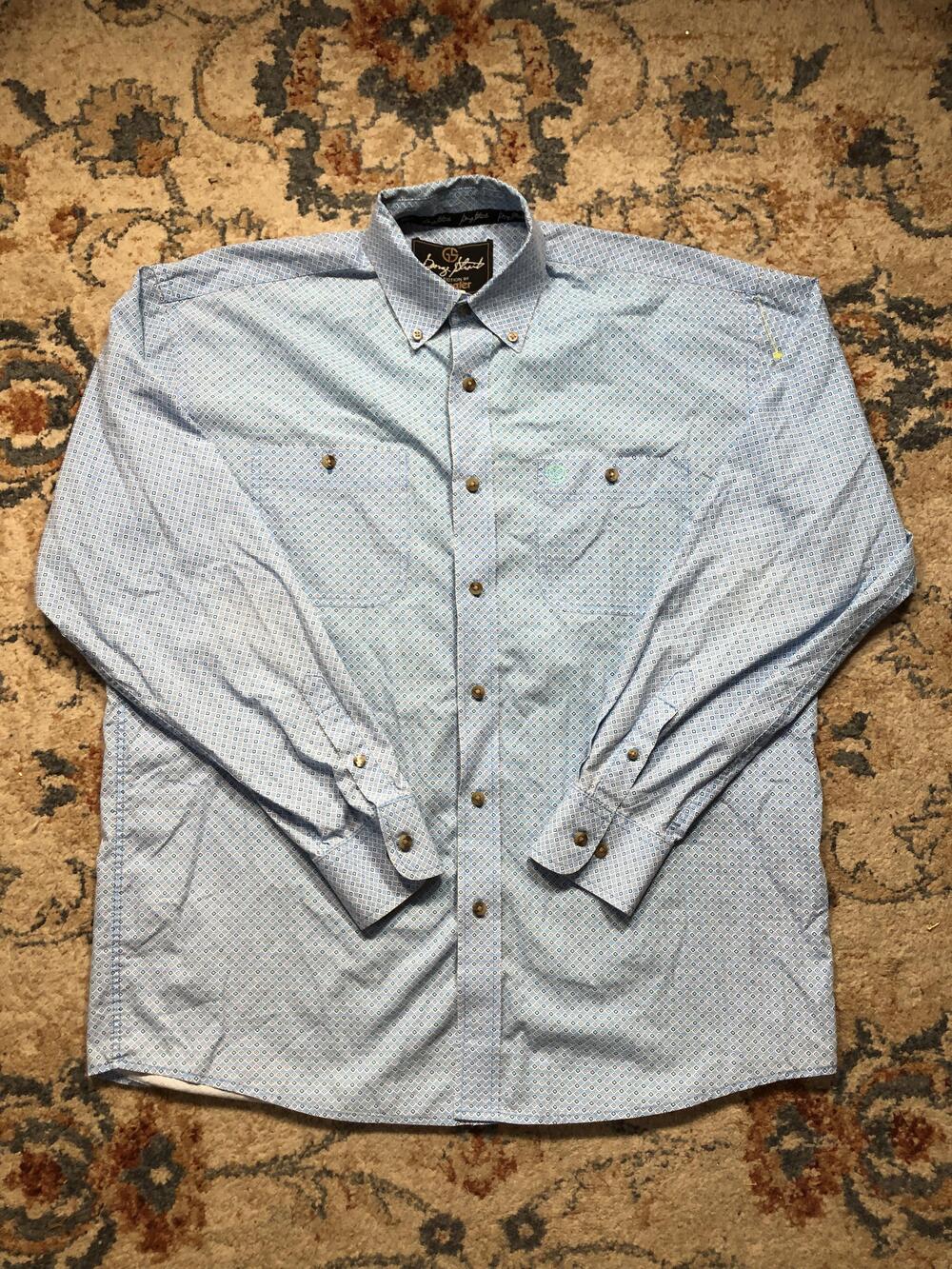Wrangler George Strait Shirt Mens Large Western Snap Front Long Sleeve MGSB445